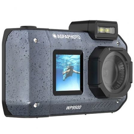 AgfaPhoto Realishot WP9500 - Cámara Sumergible 5K Ultra HD 24 MP, CMOS, LCD 2.9", Zoom Digital 18x, Resiste Agua 3 m, Color Negro